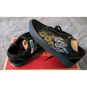 Vans Comfycush Old Skool Ignition Black Flame Skate Shoes Size 11.5M 13W New